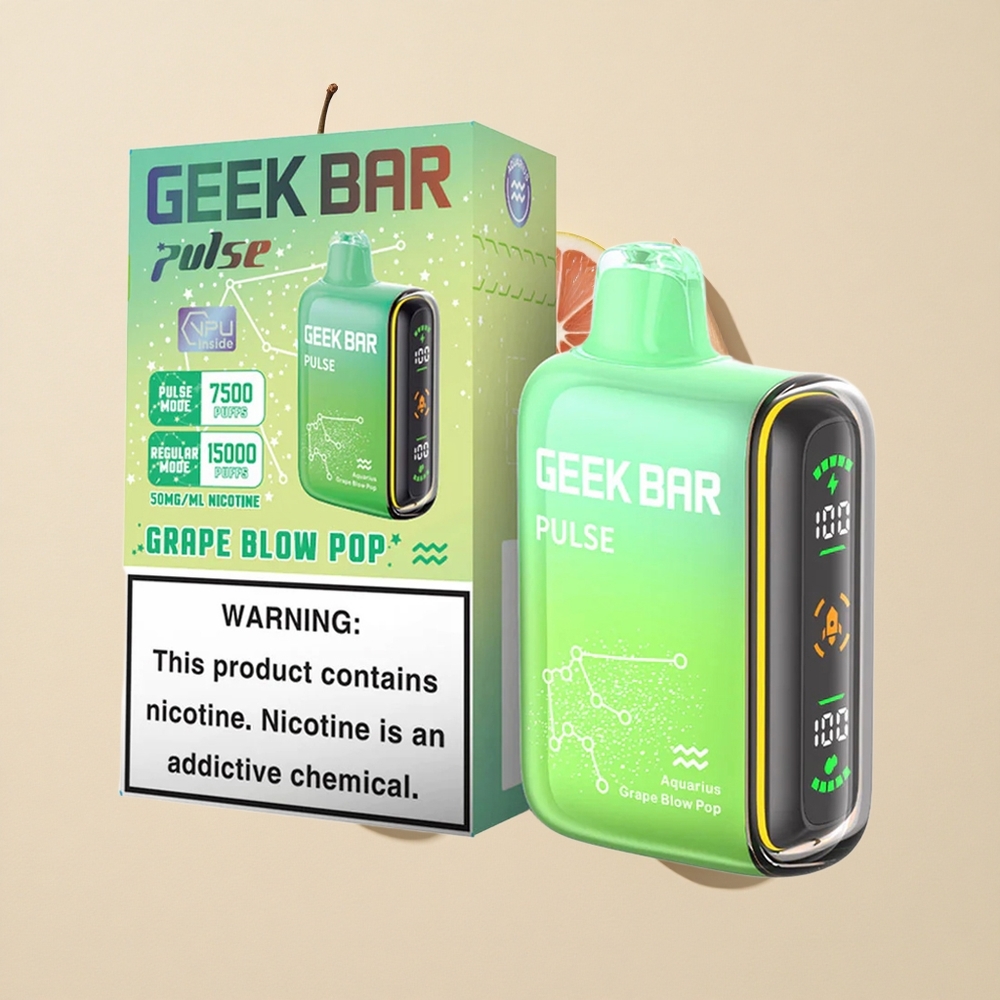 ענבים ותפוחים GEEK BAR Pulse 15,000 שאיפות Zodiac Edition 16ML נוזל 5% ניקוטין 650 mAh