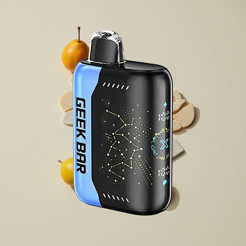 קומבינציית טעמים GEEK BAR Pulse X 25000 מקטרות ללא ניקוטין עם 18mL נוזל אלקטרוני מראש ומסך אינדיקציה תלת מימדי מעוקל