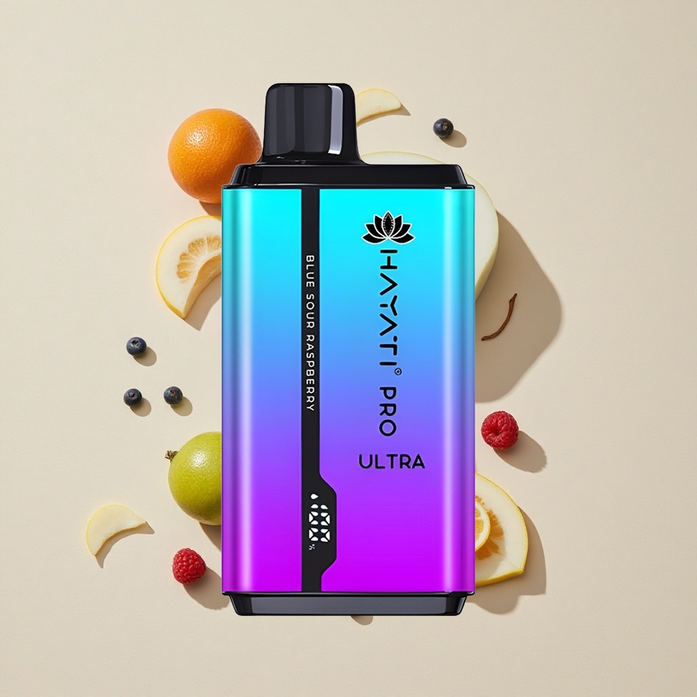 טעם פטל חמוץ כחול Hayati Pro Ultra 15000 מקטרות נפח נוזל: 2 12מ"ל