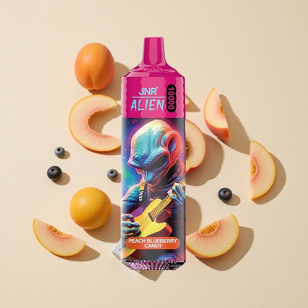 תפוח-אפרסק JNR Alien 10000 Puffs מכשיר אידוי חד-פעמי 20ml נוזל