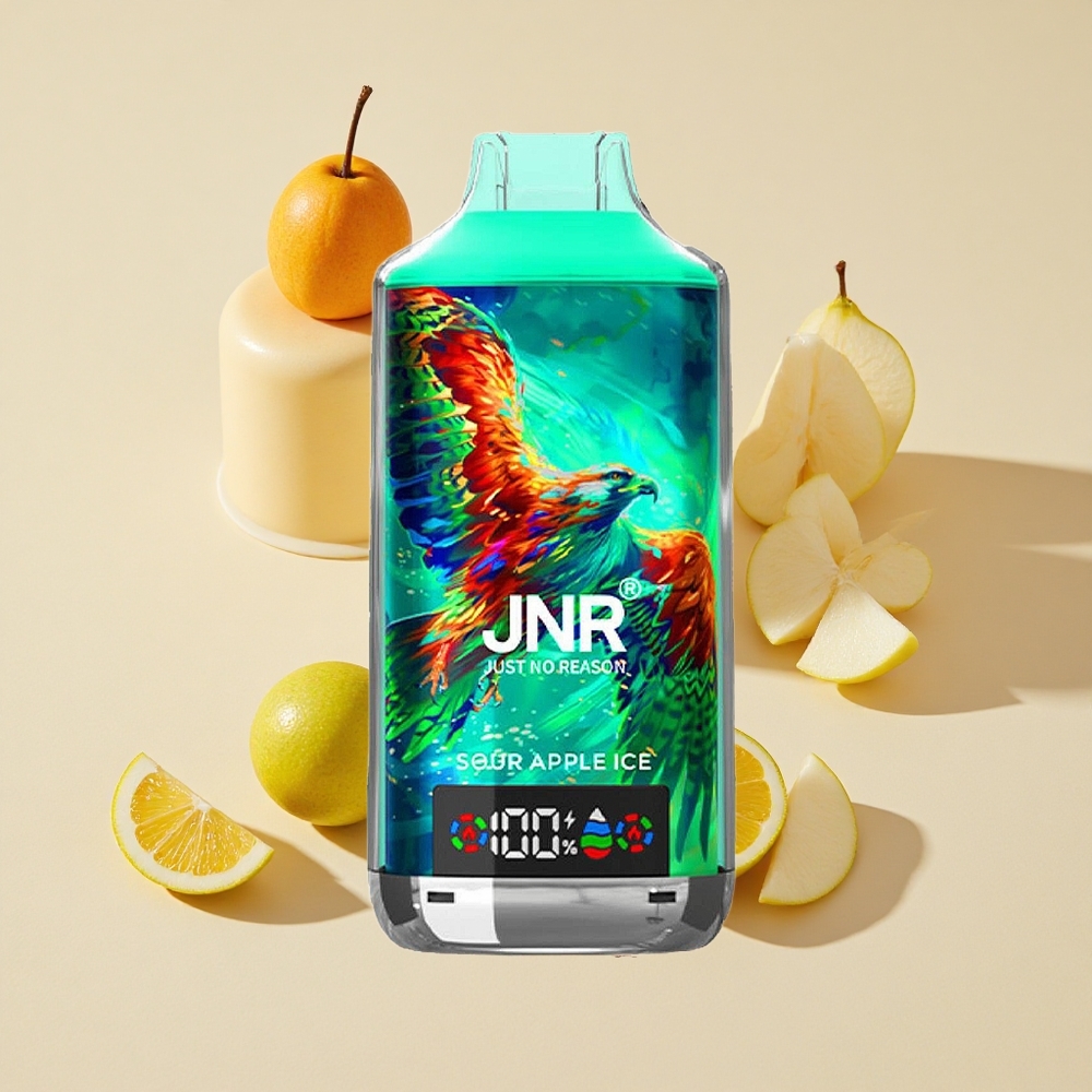 תפוח חמוץ קרח + JNR Falcon X + 18000 Puffs + סוללה 750mAh