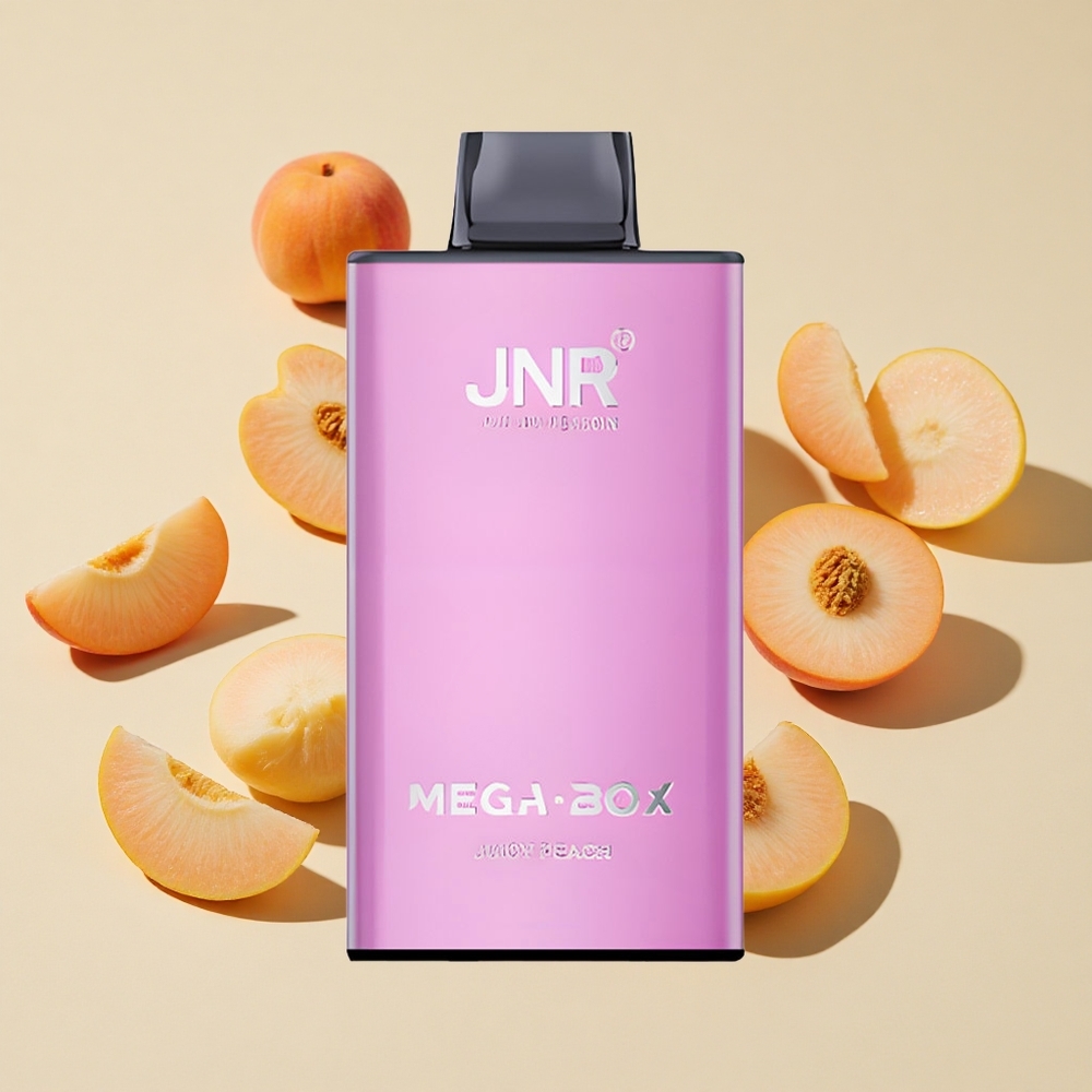 טעם אפרסק עסיסי JNR Mega Box 25000 מקטרות סוללה 850mAh ואפי חד פעמי