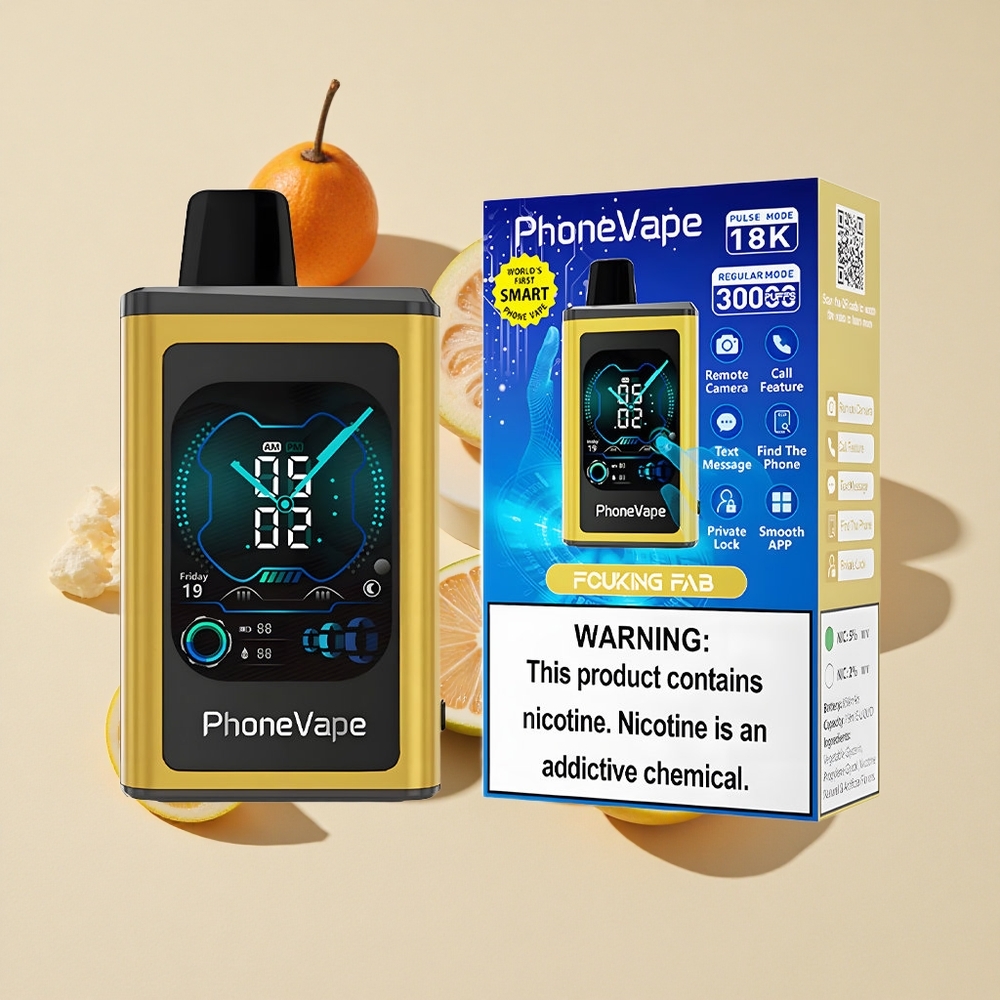 Fucking Fab (מהמם) + JNR PhoneVape + 30000 puffs + סוללה נטענת 850mAh Type-C + ניקוטין 2%,5%