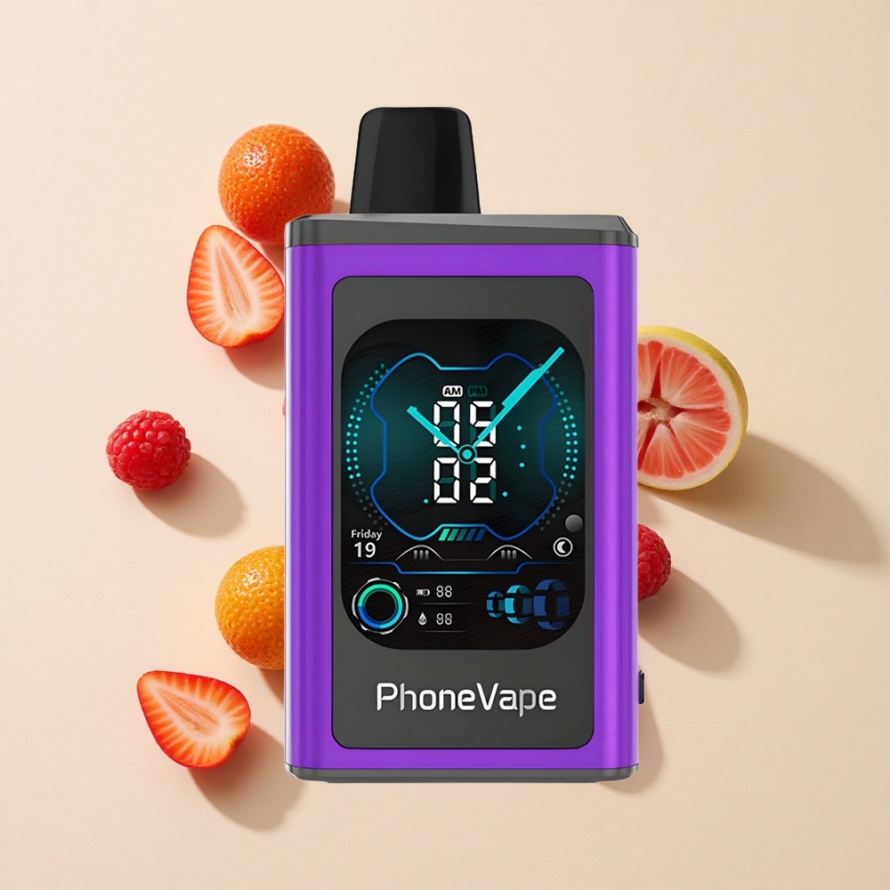 דובדבן תות פטל JNR PhoneVape 30000 מכשיר אידוי חד פעמי עם סוללת 850mAh Type-C נטענת