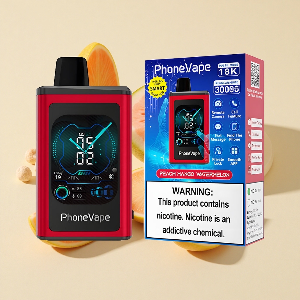 אפרסק מנגו אבטיח JNR PhoneVape 30000 מקטרות ואפי חד פעמי סוללה נטענת 850mAh Type-C