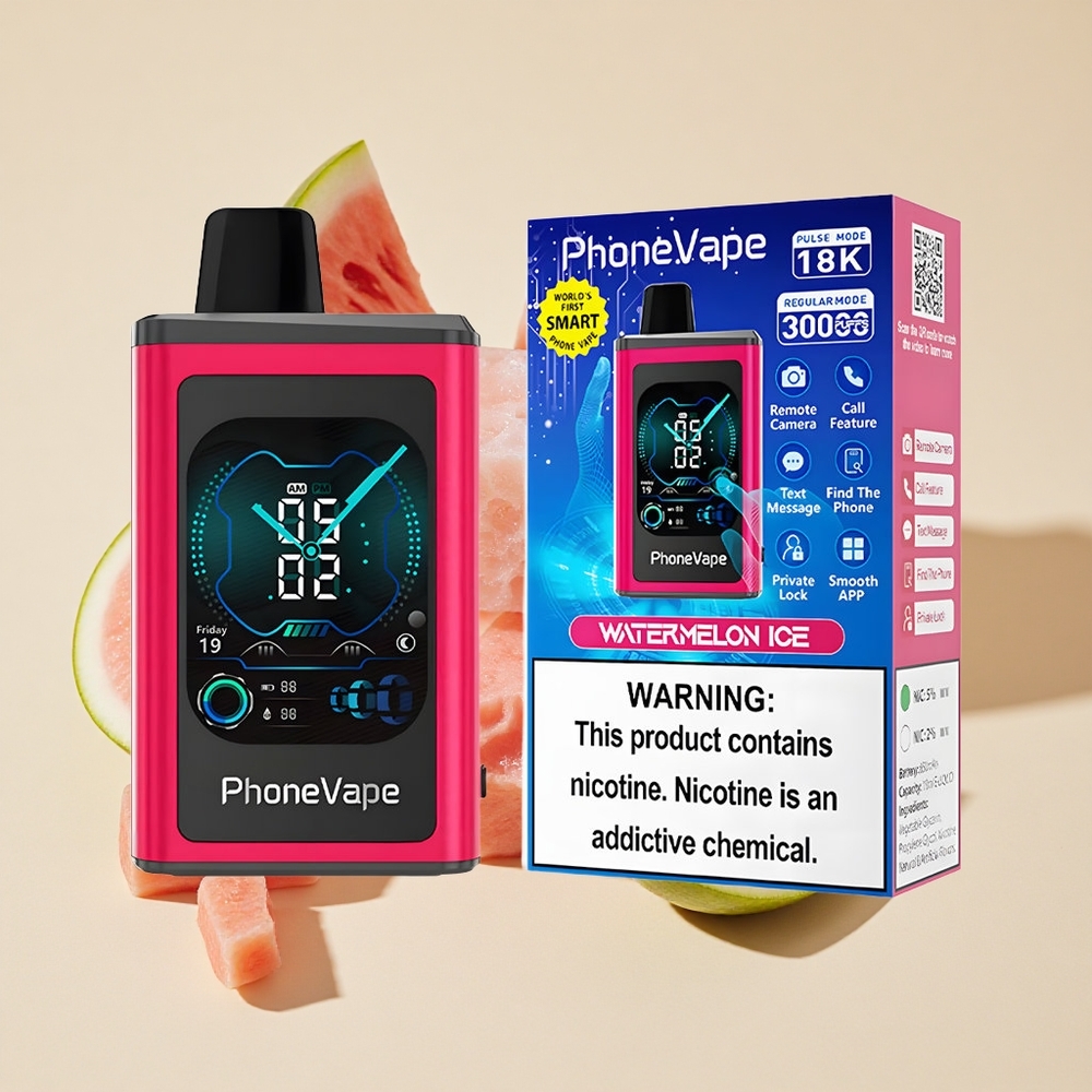 אבטיח קרח JNR PhoneVape ואפי חד פעמי 30000 puffs סוללה נטענת 850mAh Type-C