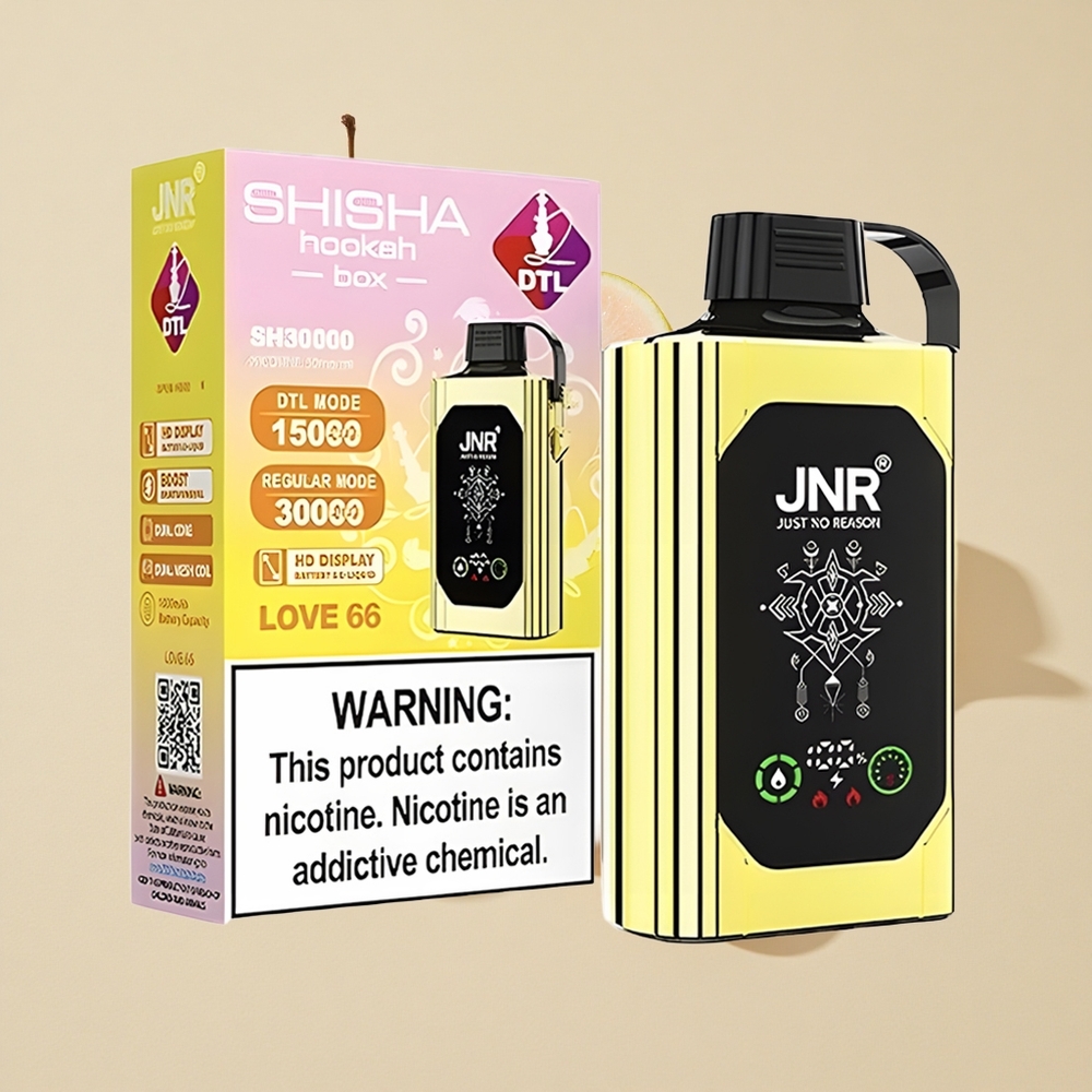 שילוב טעם אהבה 66 JNR Shisha Hookah Box 20500 מכשירי אידוי חד פעמיים עם סוללת 1000mAh, ניקוטין 0%,2%,5%