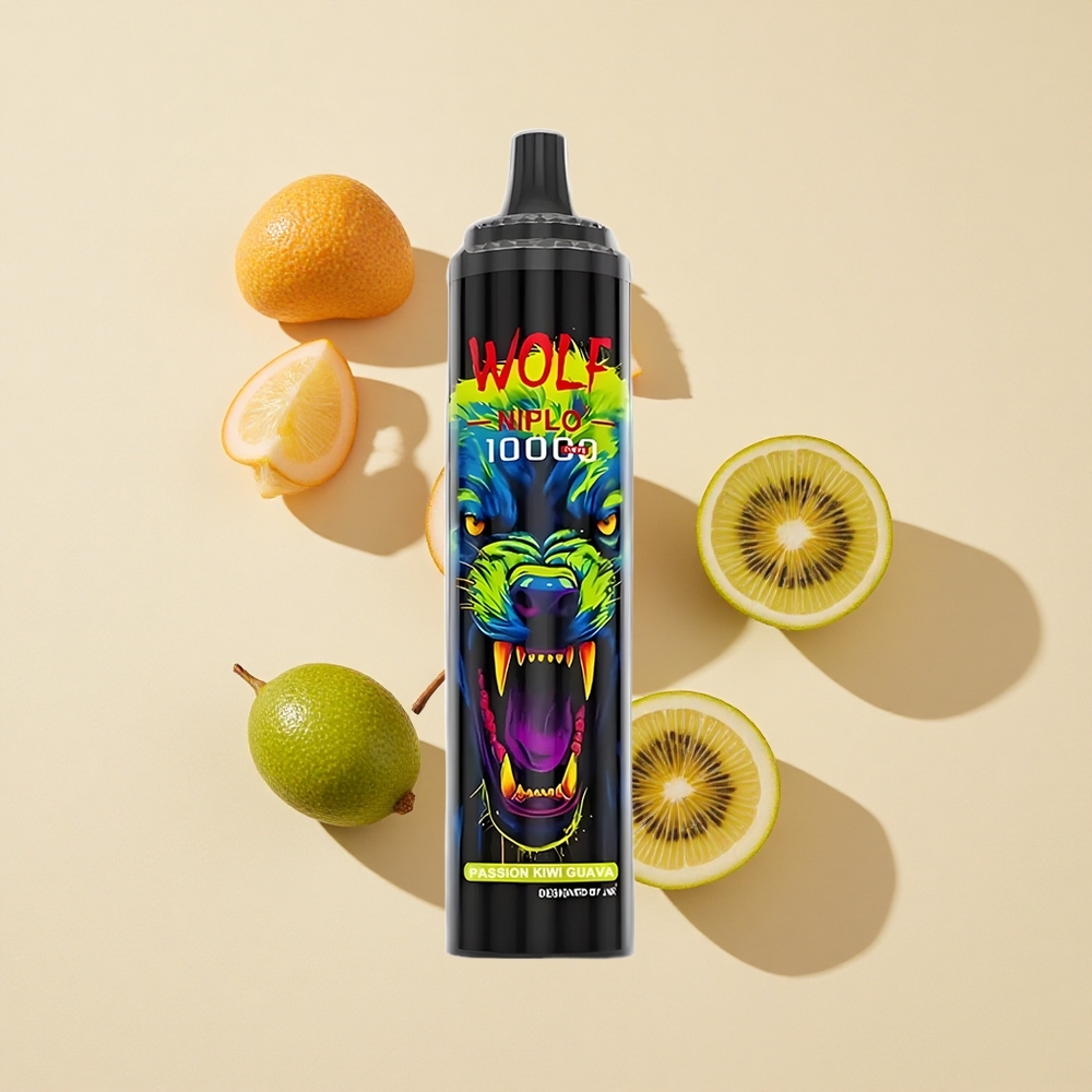 פסיון קיווי גויאבה JNR Wolf Niplo 10000 Puffs סוללה 650mAh נוזל 20ml
