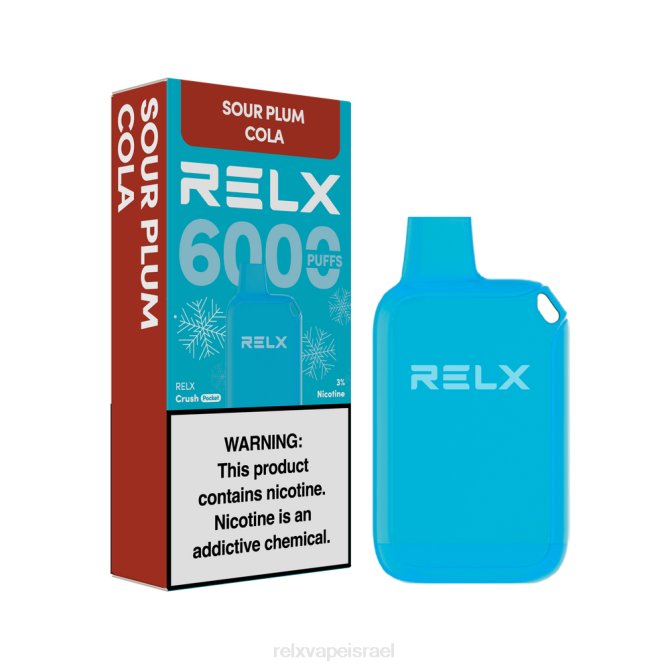 Relx Price 6ZNJ19 RELX Crush Pocket 6000 קפואים קולה שזיפים חמצמץ